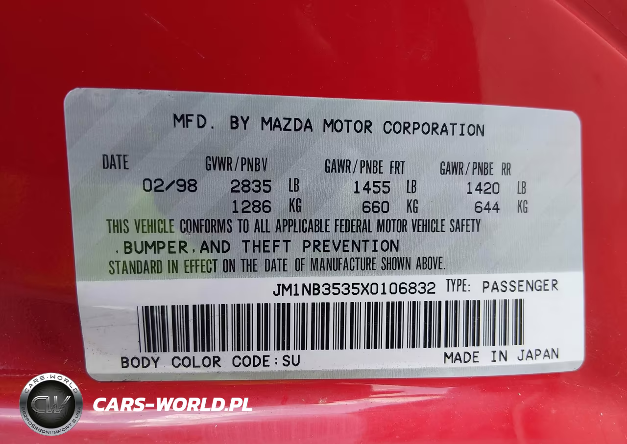 1999 Mazda Mx-5 Miata Leather Pkg-Popular Equipment Pkg-Sports Pkg-Touring Pkg VIN:JM1NB3535X0106832 - 9