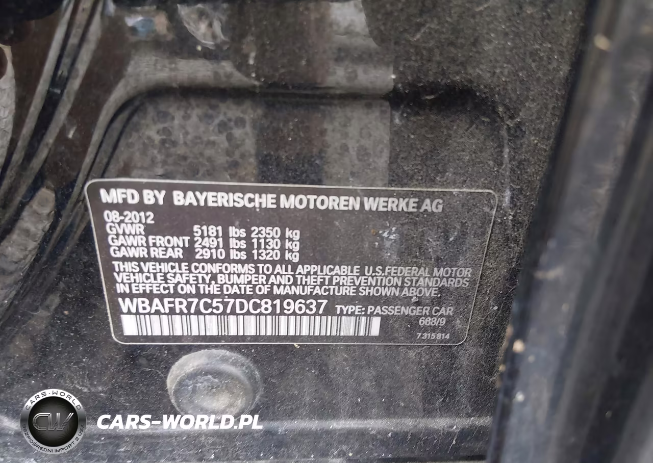 2013 BMW 535I VIN:WBAFR7C57DC819637 - 9