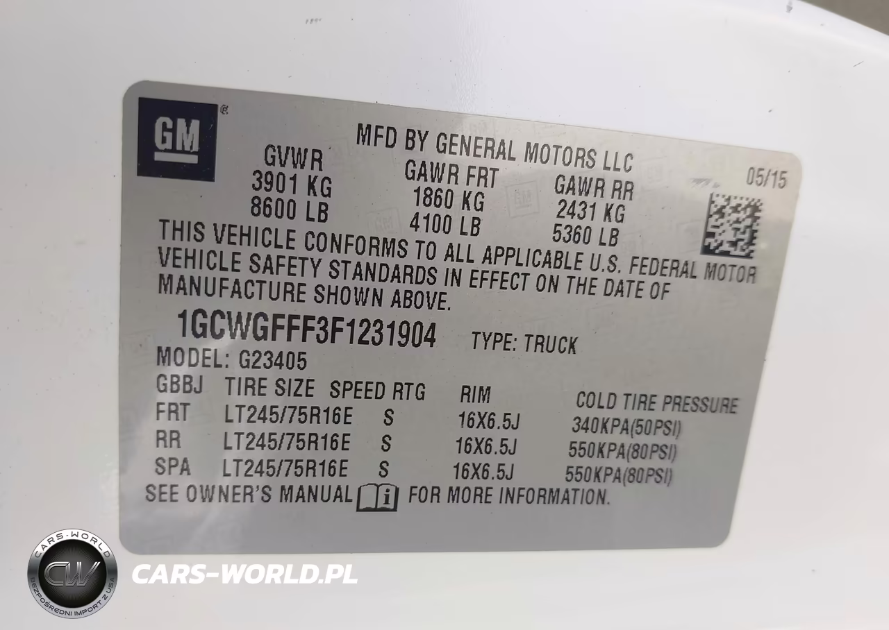 2015 Chevrolet Express 2500 Work Van VIN:1GCWGFFF3F1231904 - 9