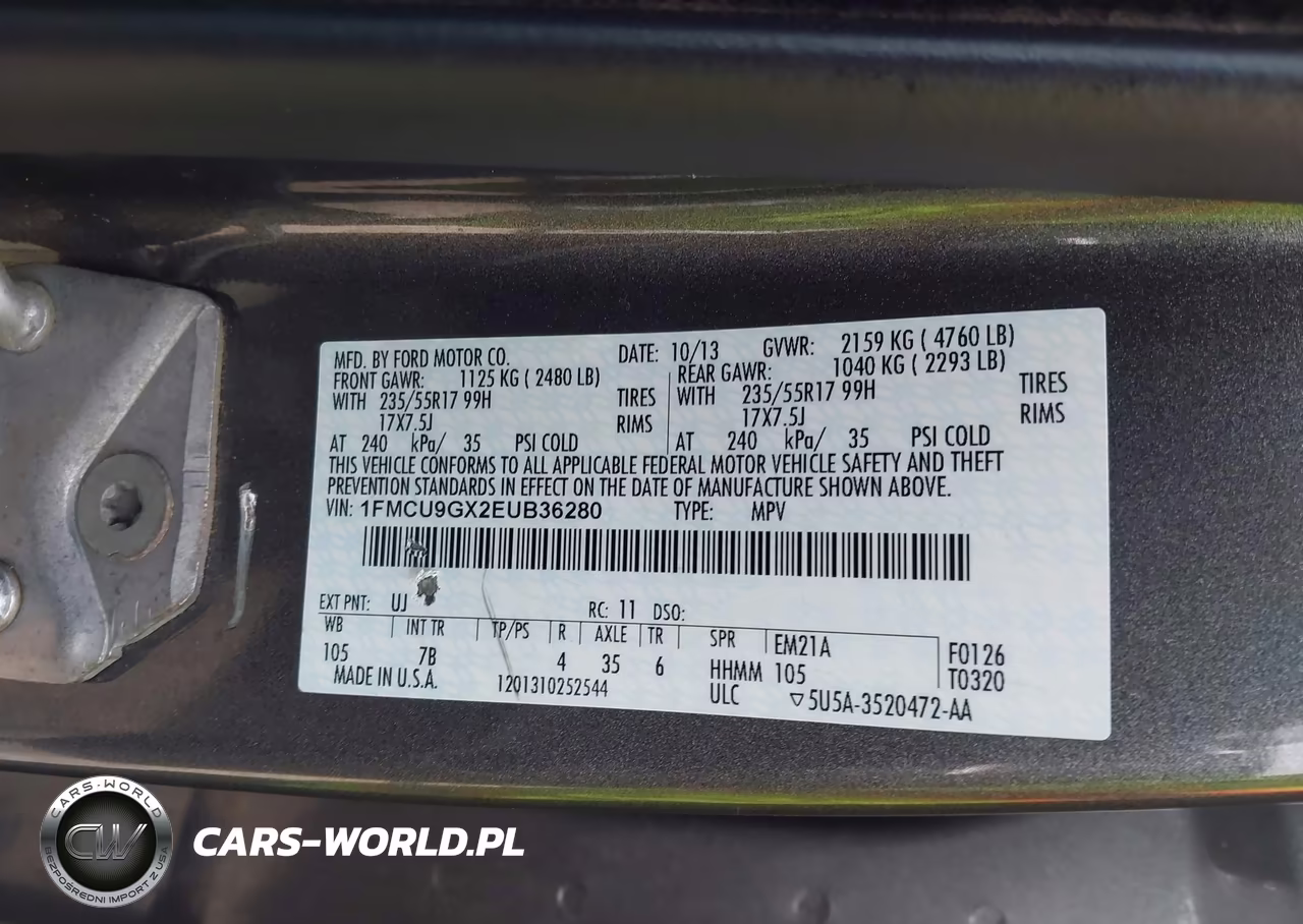 2014 Ford Escape Se VIN:1FMCU9GX2EUB36280 - 9