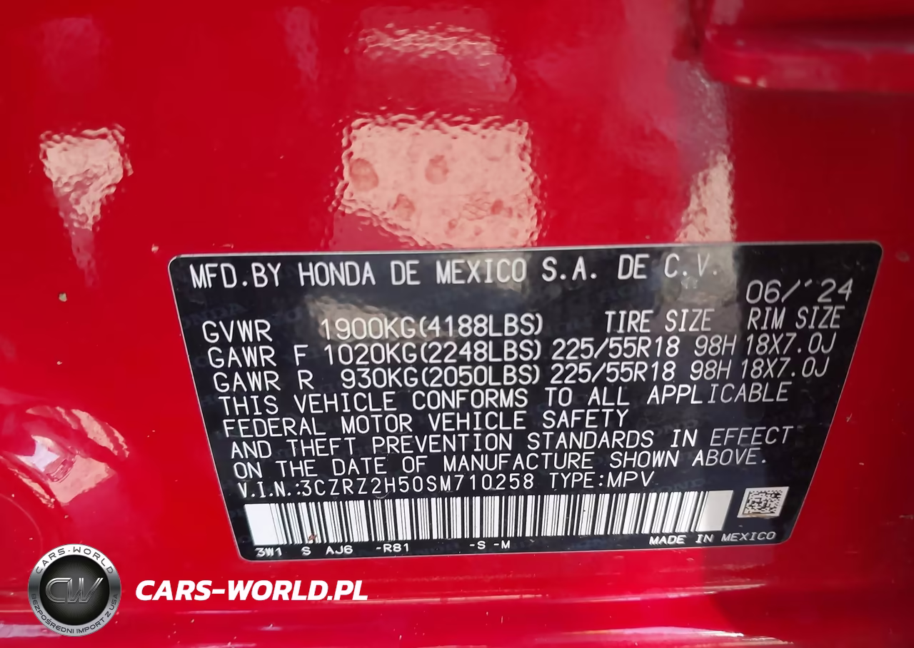 2025 Honda Hr-V Awd Sport VIN:3CZRZ2H50SM710258 - 9
