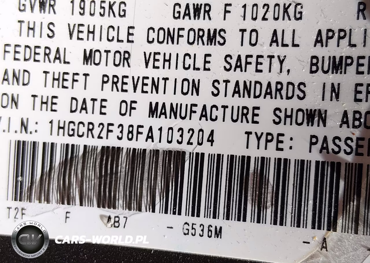 2015 Honda Accord Lx VIN:1HGCR2F38FA103204 - 9