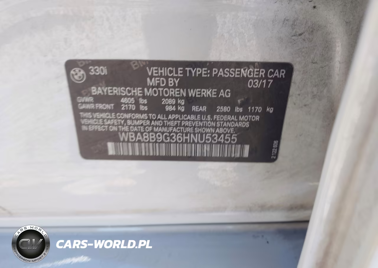 2017 BMW 330I VIN:WBA8B9G36HNU53455 - 9