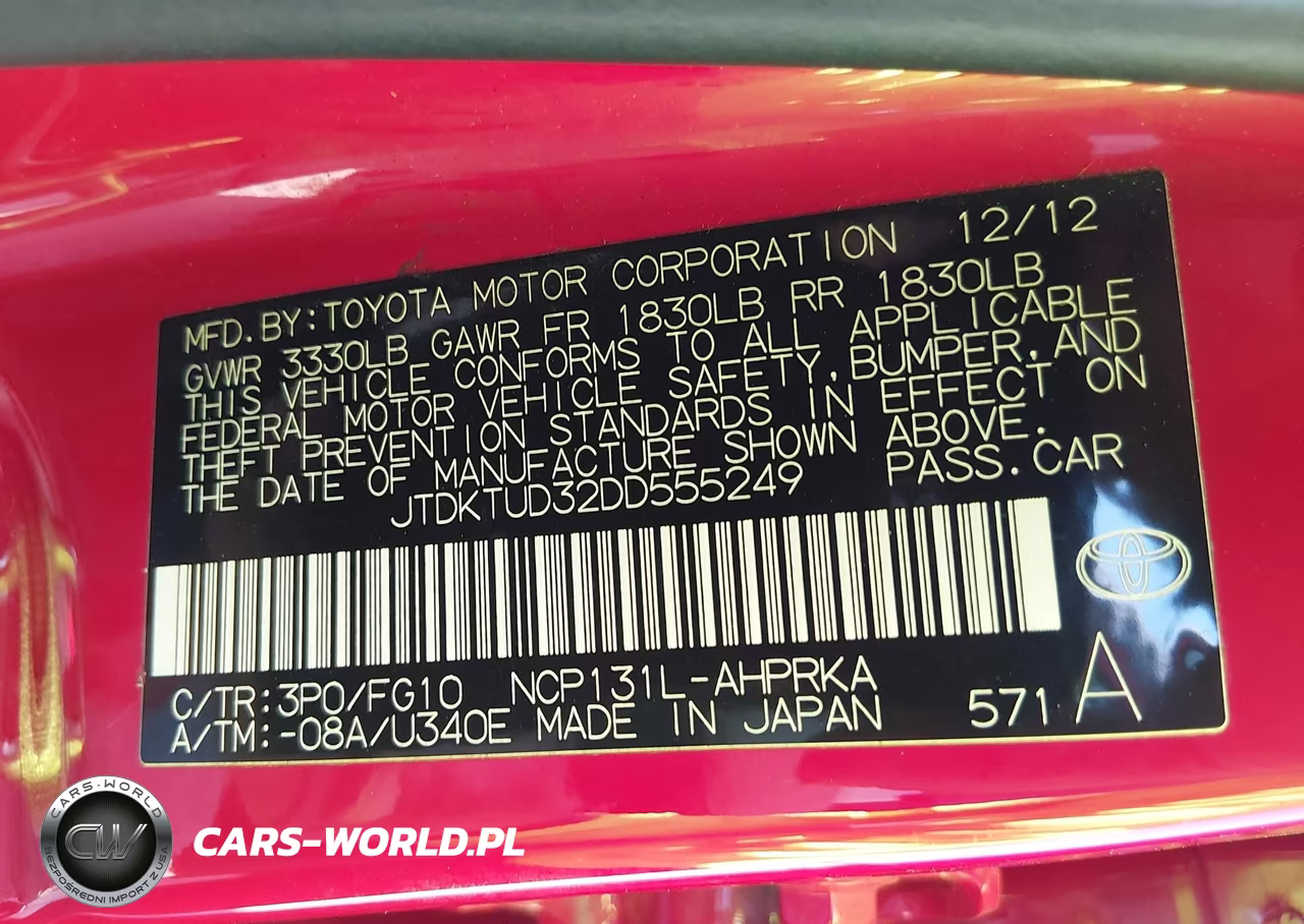 2013 Toyota Yaris Le VIN:JTDKTUD32DD555249 - 12