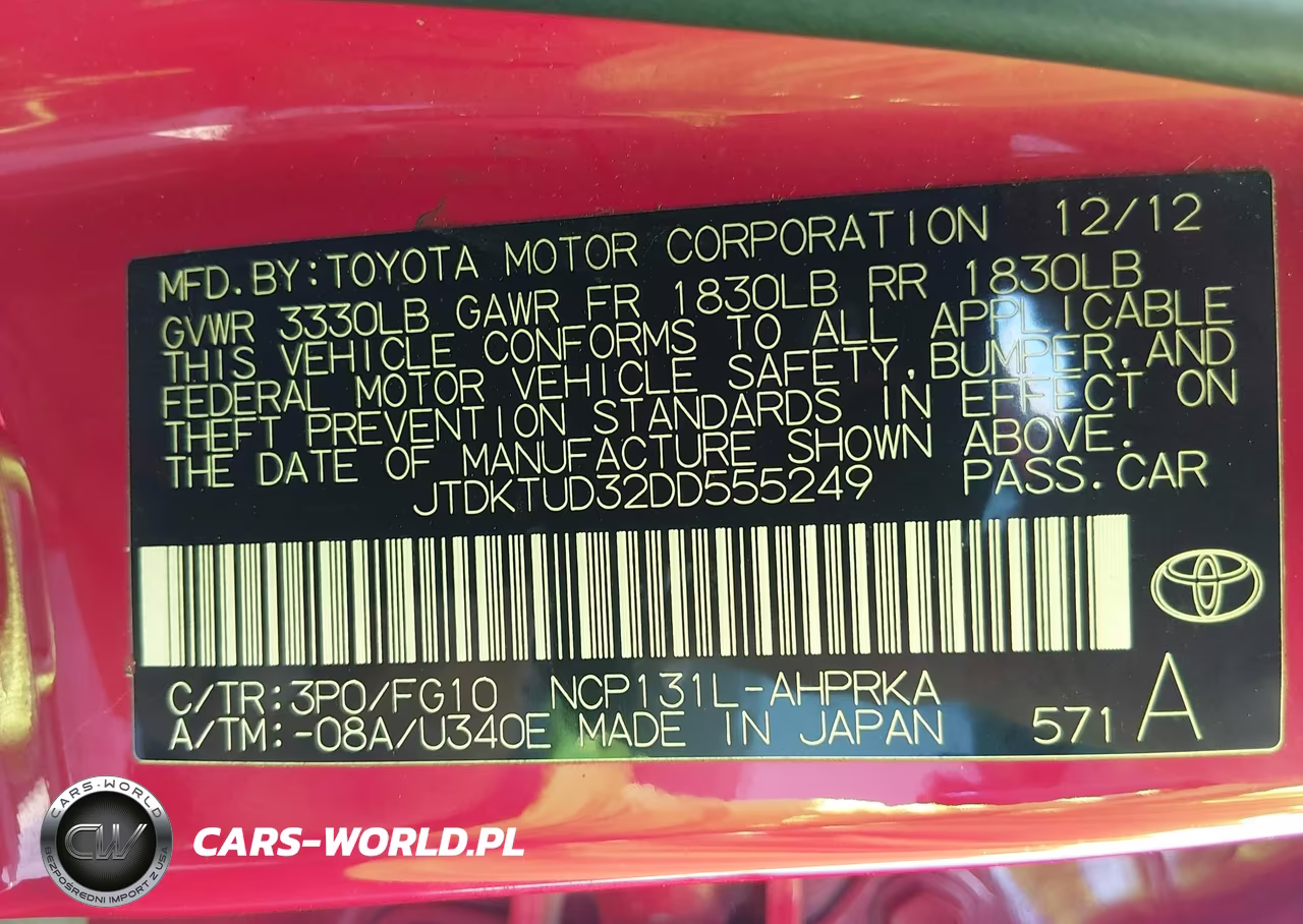 2013 Toyota Yaris Le VIN:JTDKTUD32DD555249 - 9