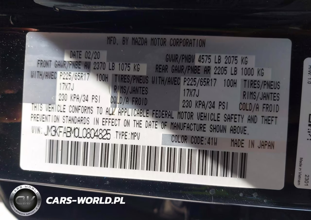 2020 Mazda Cx-5 Sport VIN:JM3KFABM0L0804825 - 9