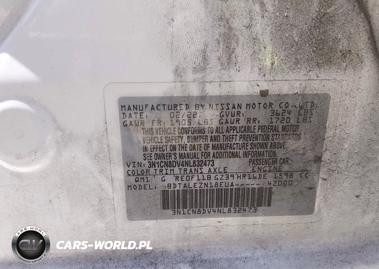 2022 Nissan Versa 1.6 S Xtronic Cvt VIN:3N1CN8DV4NL832473 - 9