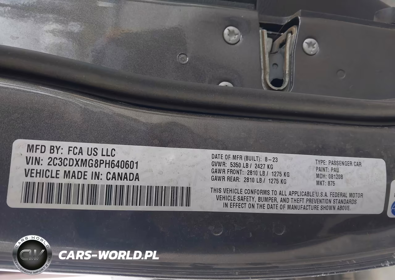 2023 Dodge Charger Gt Awd VIN:2C3CDXMG8PH640601 - 9
