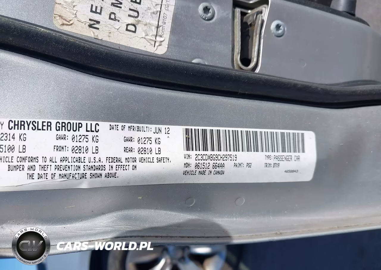 2012 Dodge Charger Se VIN:2C3CDXBG9CH297519 - 9