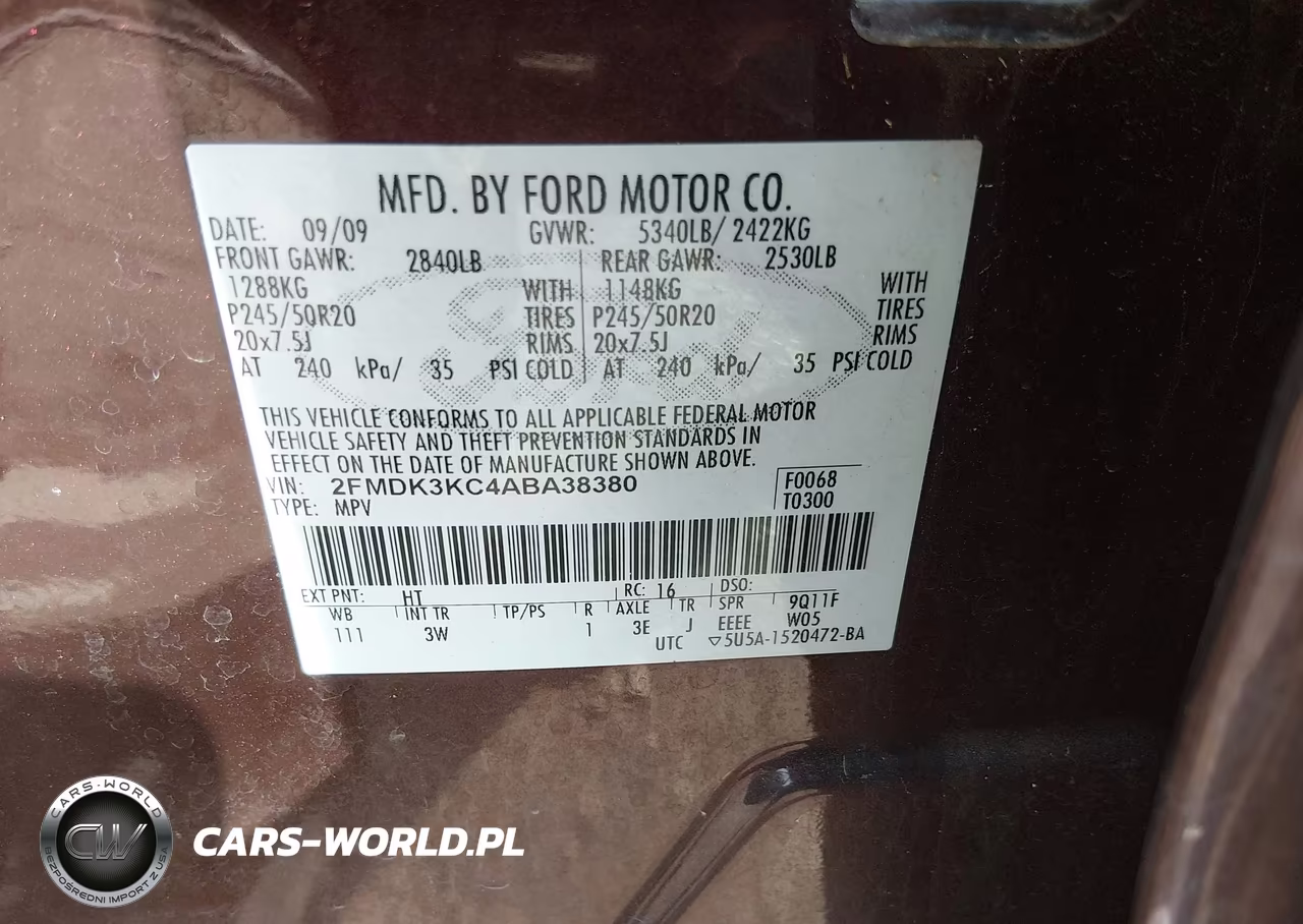 2010 Ford Edge Limited VIN:2FMDK3KC4ABA38380 - 9