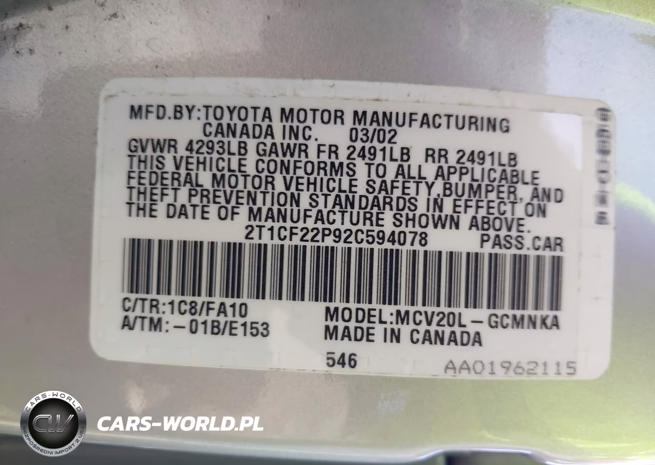 2002 Toyota Camry Solara Se VIN:2T1CF22P92C594078 - 9