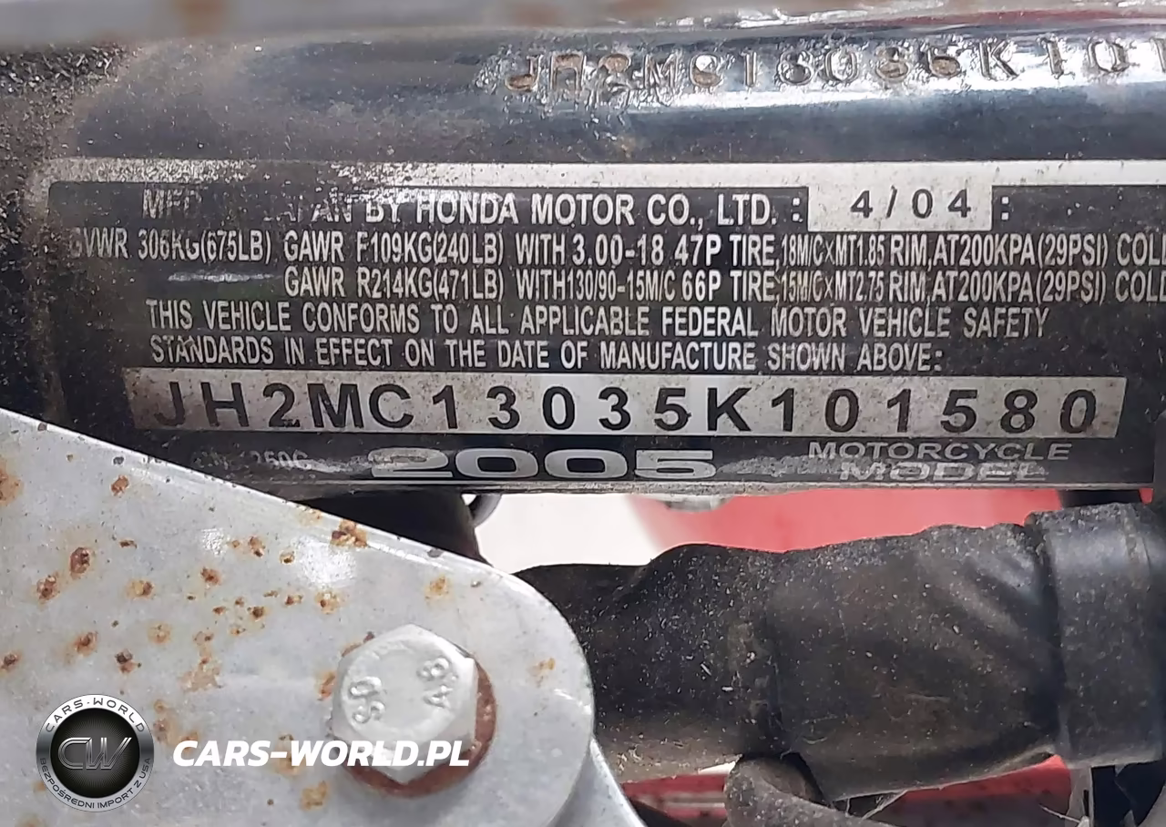 2005 Honda Cmx250 C VIN:JH2MC13035K101580 - 10