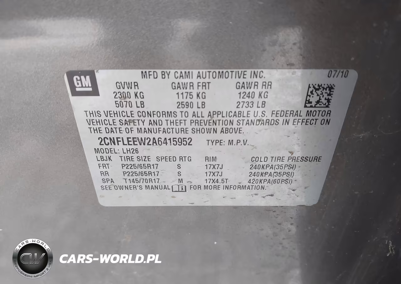 2010 Chevrolet Equinox Lt VIN:2CNFLEEW2A6415952 - 9