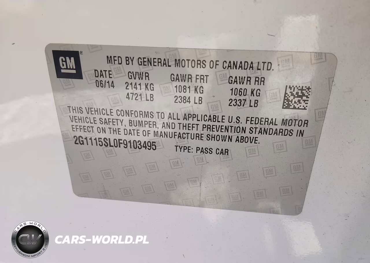 2015 Chevrolet Impala 1Lt VIN:2G1115SL0F9103495 - 9