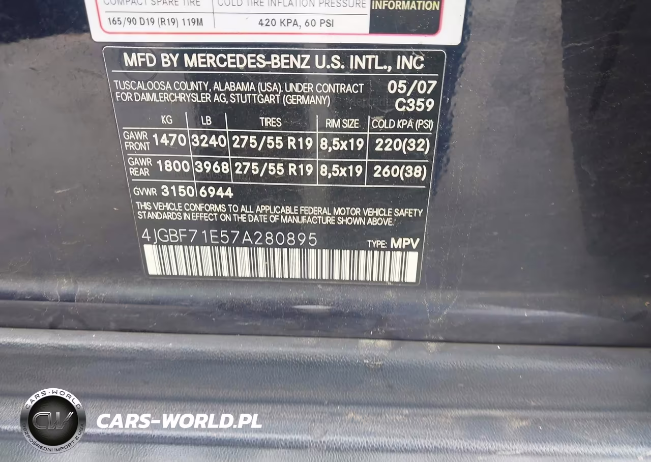 2007 Mercedes-Benz Gl 450 4Matic VIN:4JGBF71E57A280895 - 9