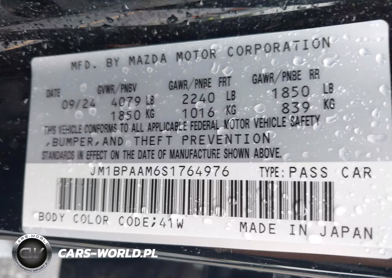 2025 Mazda Mazda3 2.5 S VIN:JM1BPAAM6S1764976 - 9