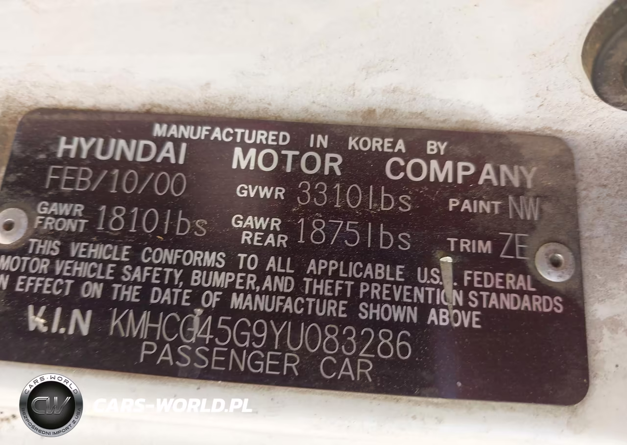 2000 Hyundai Accent Gl VIN:KMHCG45G9YU083286 - 9