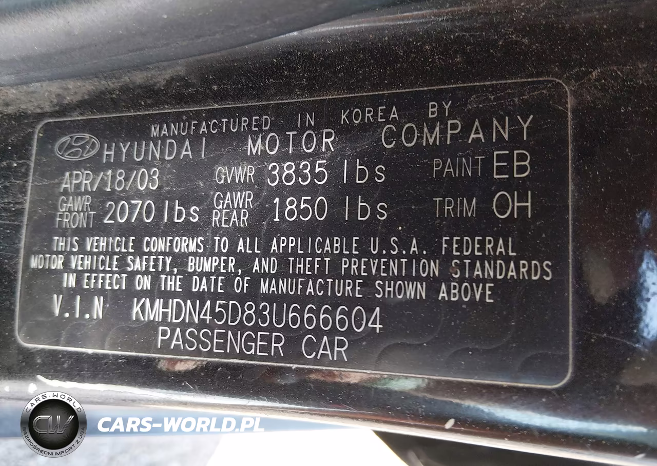 2003 Hyundai Elantra Gls-Gt VIN:KMHDN45D83U666604 - 9