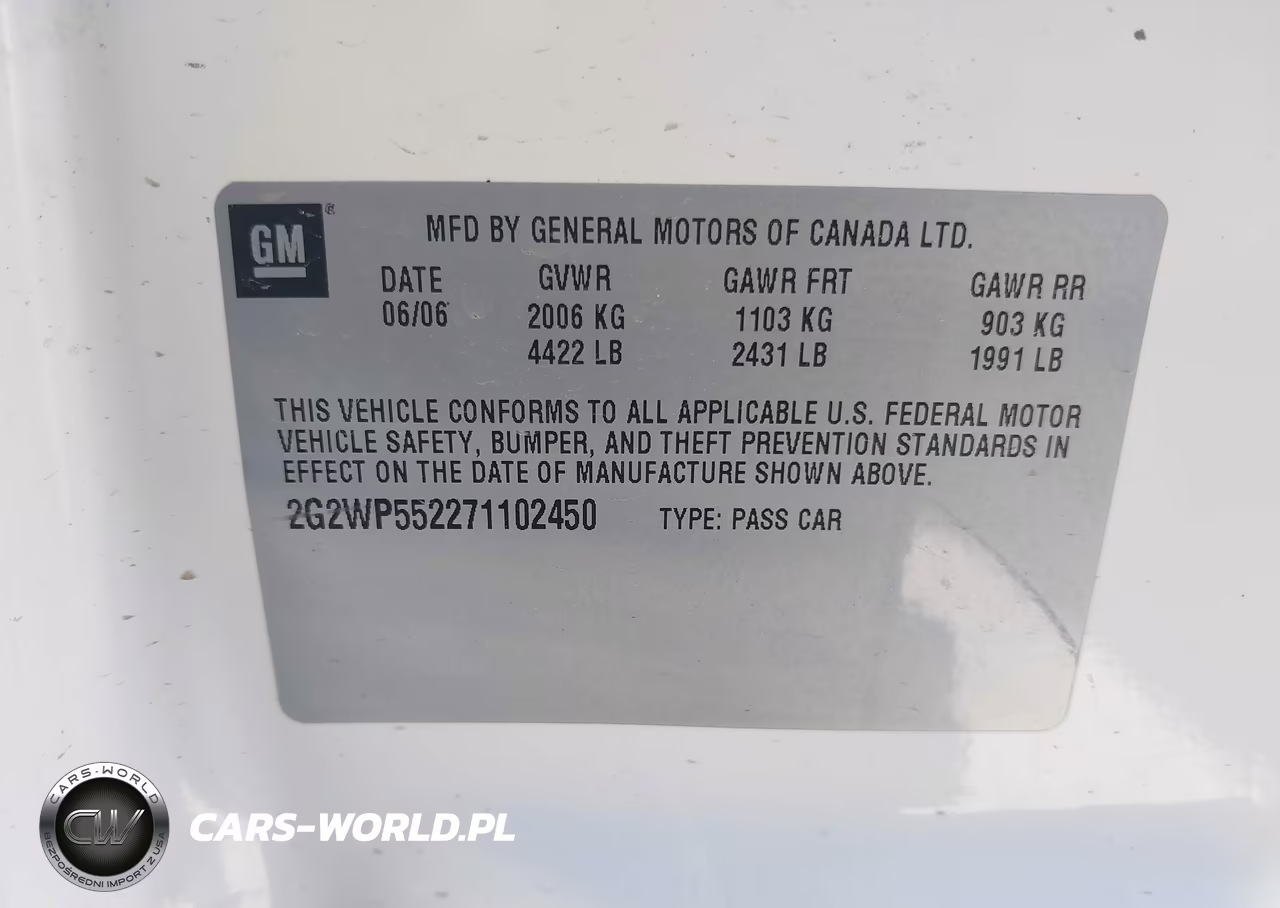 2007 Pontiac Grand Prix VIN:2G2WP552271102450 - 9