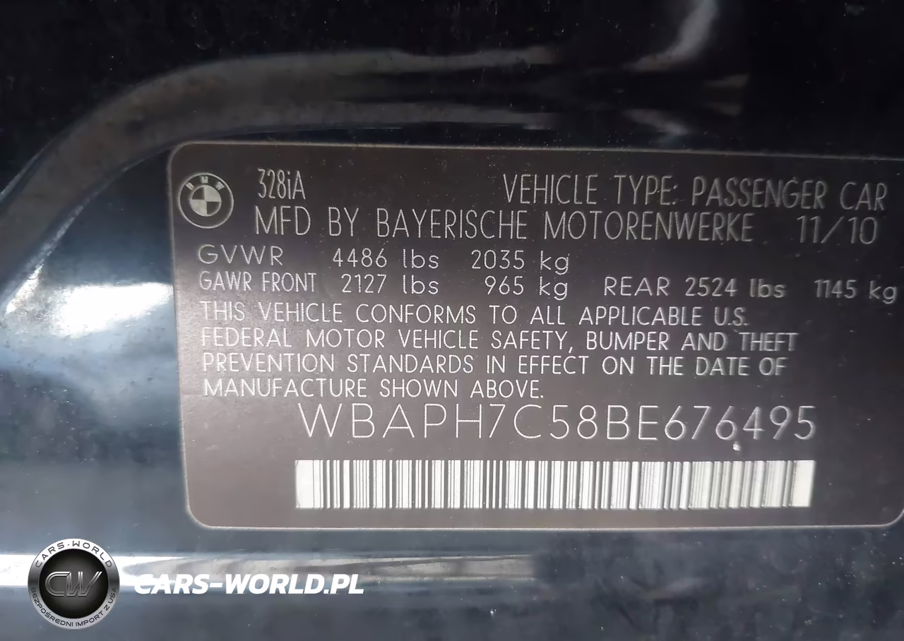 2011 BMW 328I VIN:WBAPH7C58BE676495 - 9