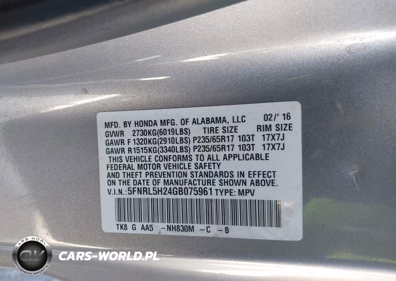 2016 Honda Odyssey Lx VIN:5FNRL5H24GB075961 - 9