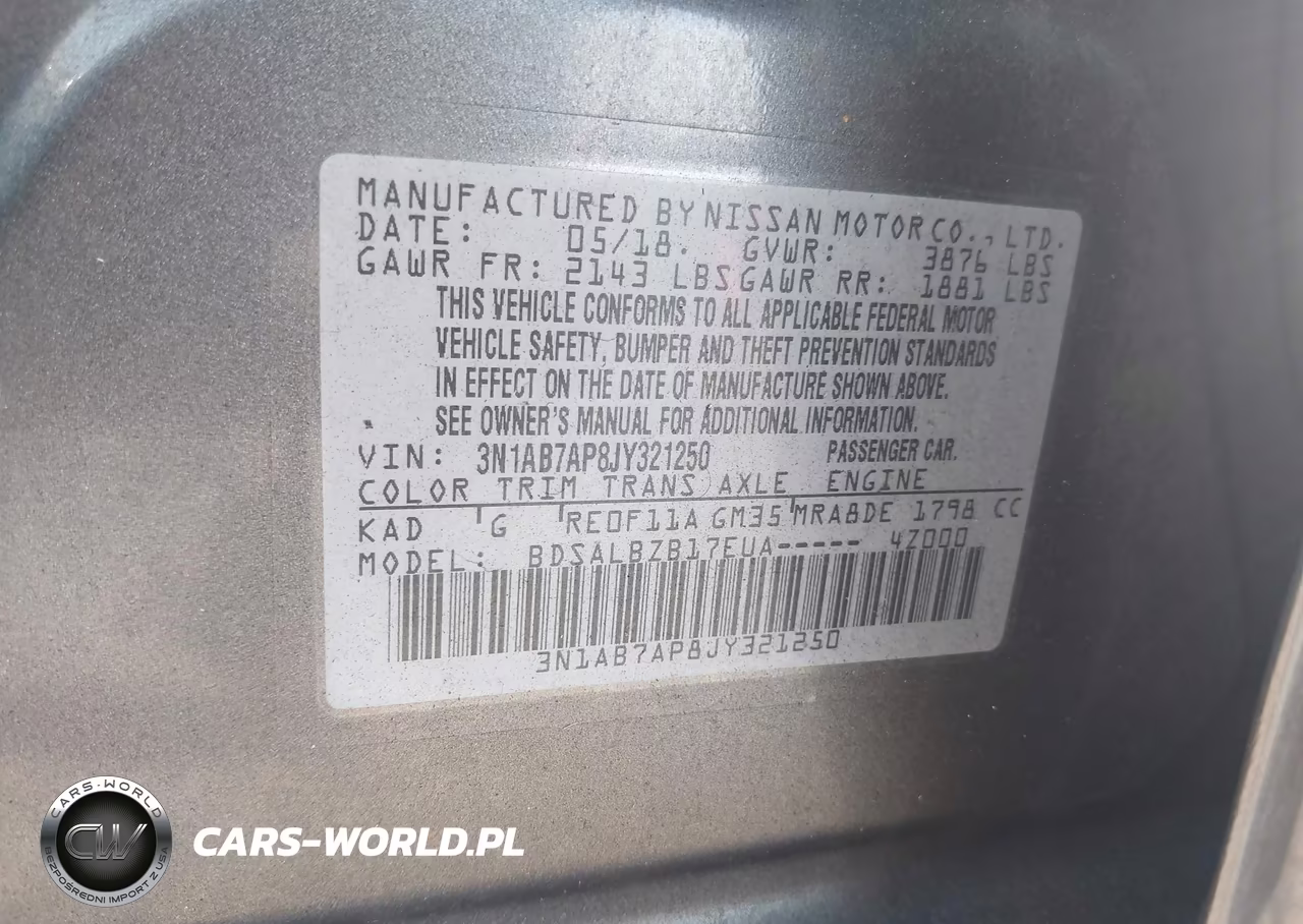 2018 Nissan Sentra S VIN:3N1AB7AP8JY321250 - 9