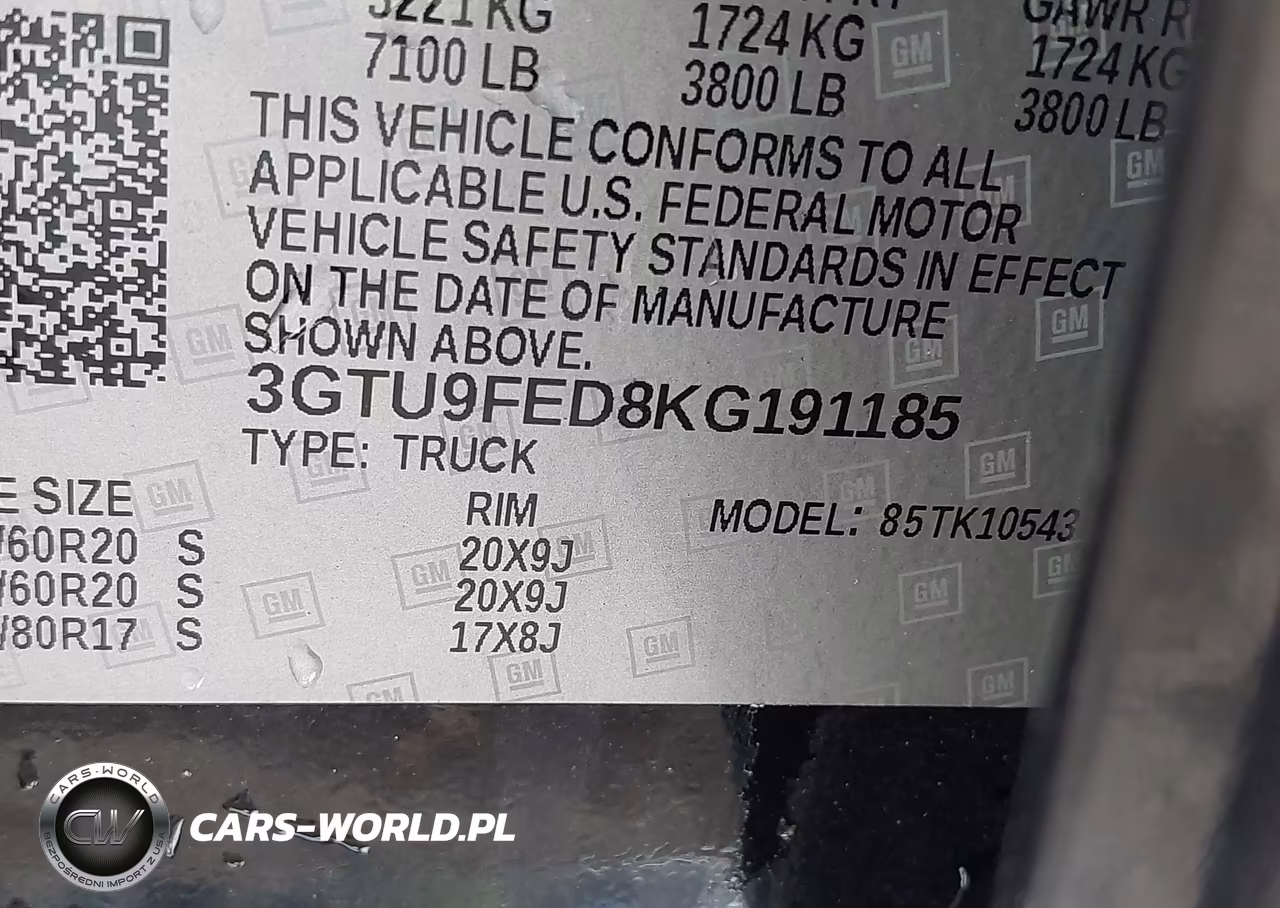 2019 GMC Sierra 1500 Denali VIN:3GTU9FED8KG191185 - 9