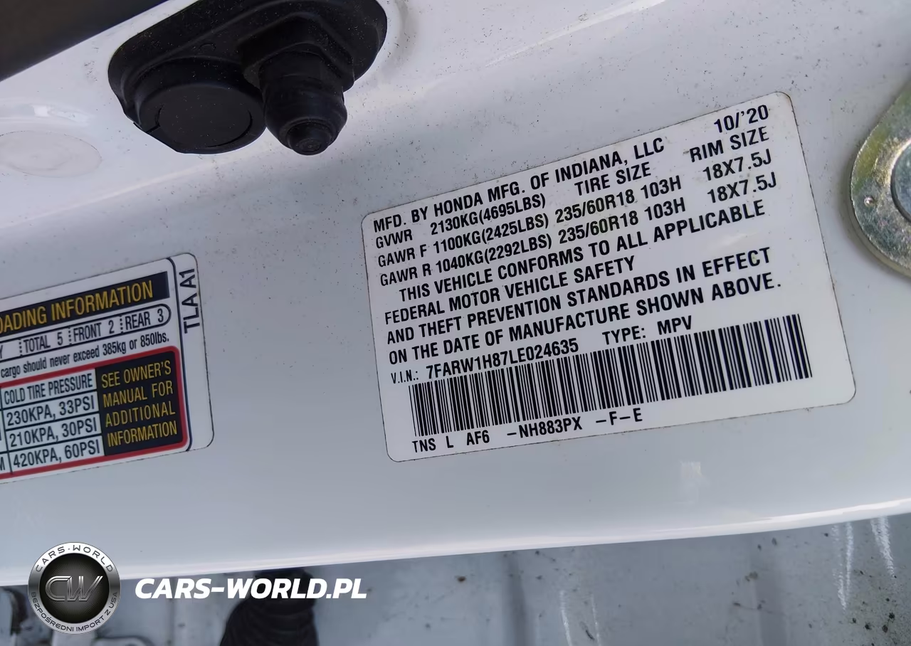 2020 Honda Cr-V 2Wd Ex-L VIN:7FARW1H87LE024635 - 9