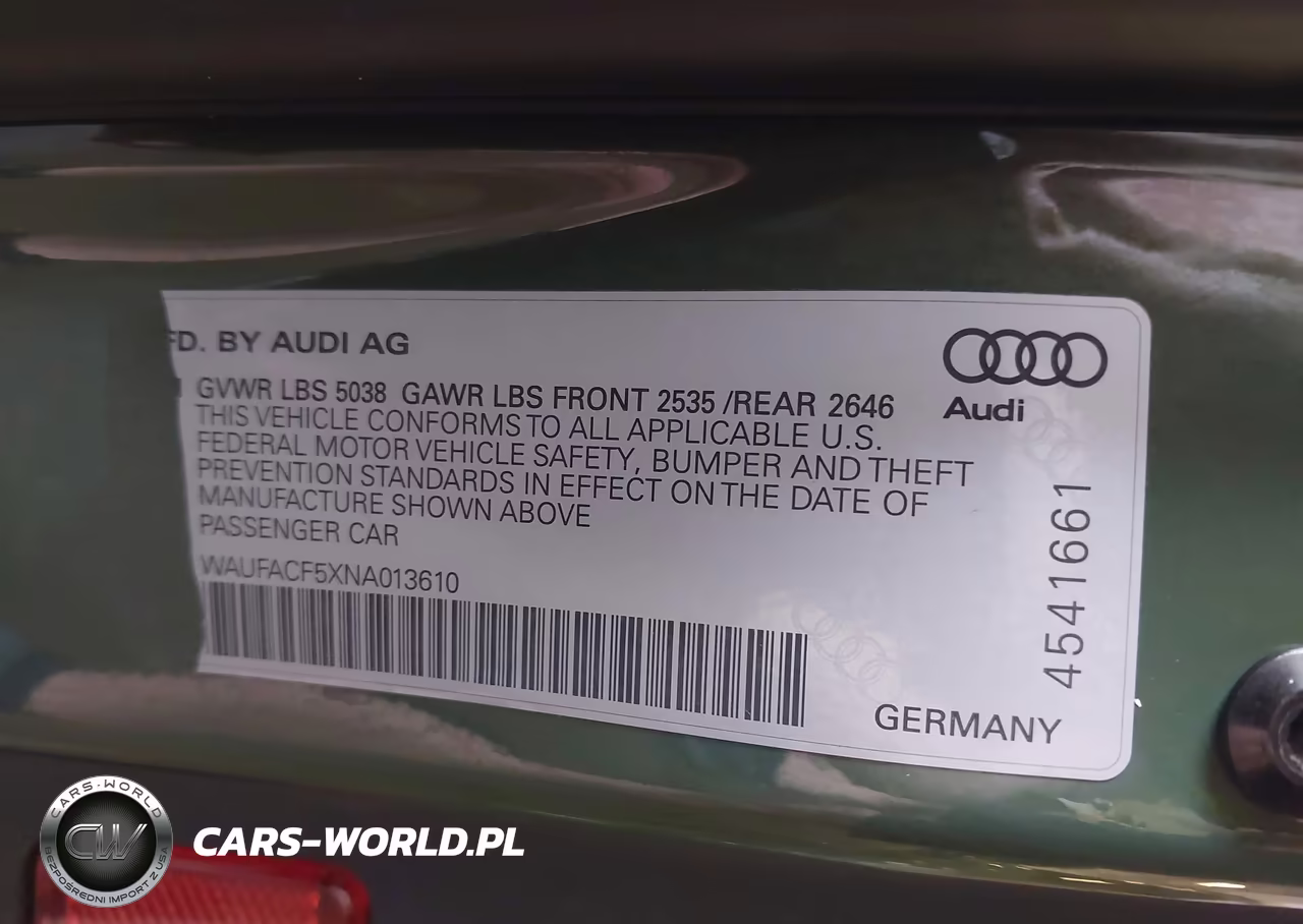 2022 Audi A5 Sportback Premium Plus 45 Tfsi S Line Quattro S Tronic VIN:WAUFACF5XNA013610 - 9