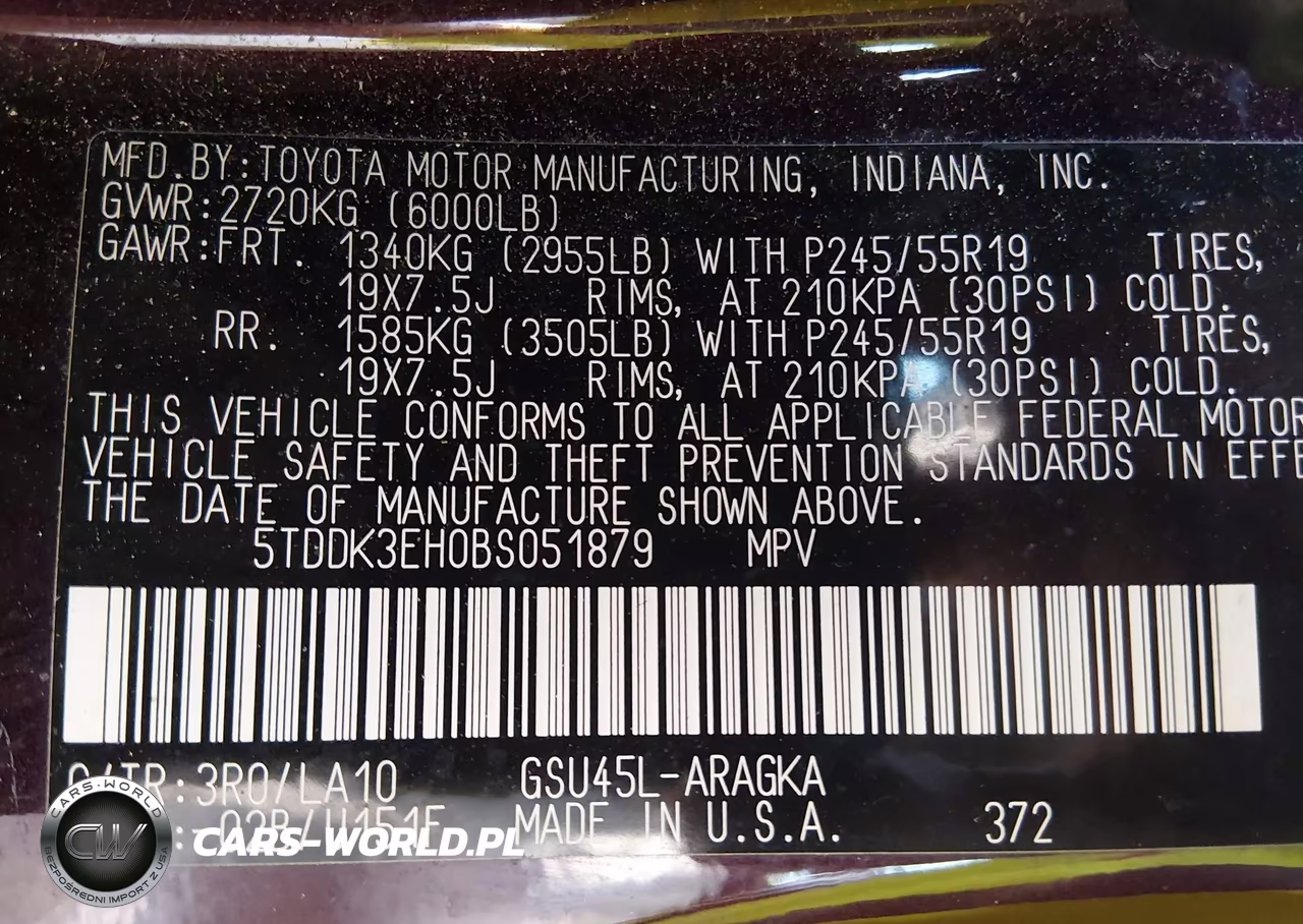 2011 Toyota Highlander Limited V6 VIN:5TDDK3EH0BS051879 - 9