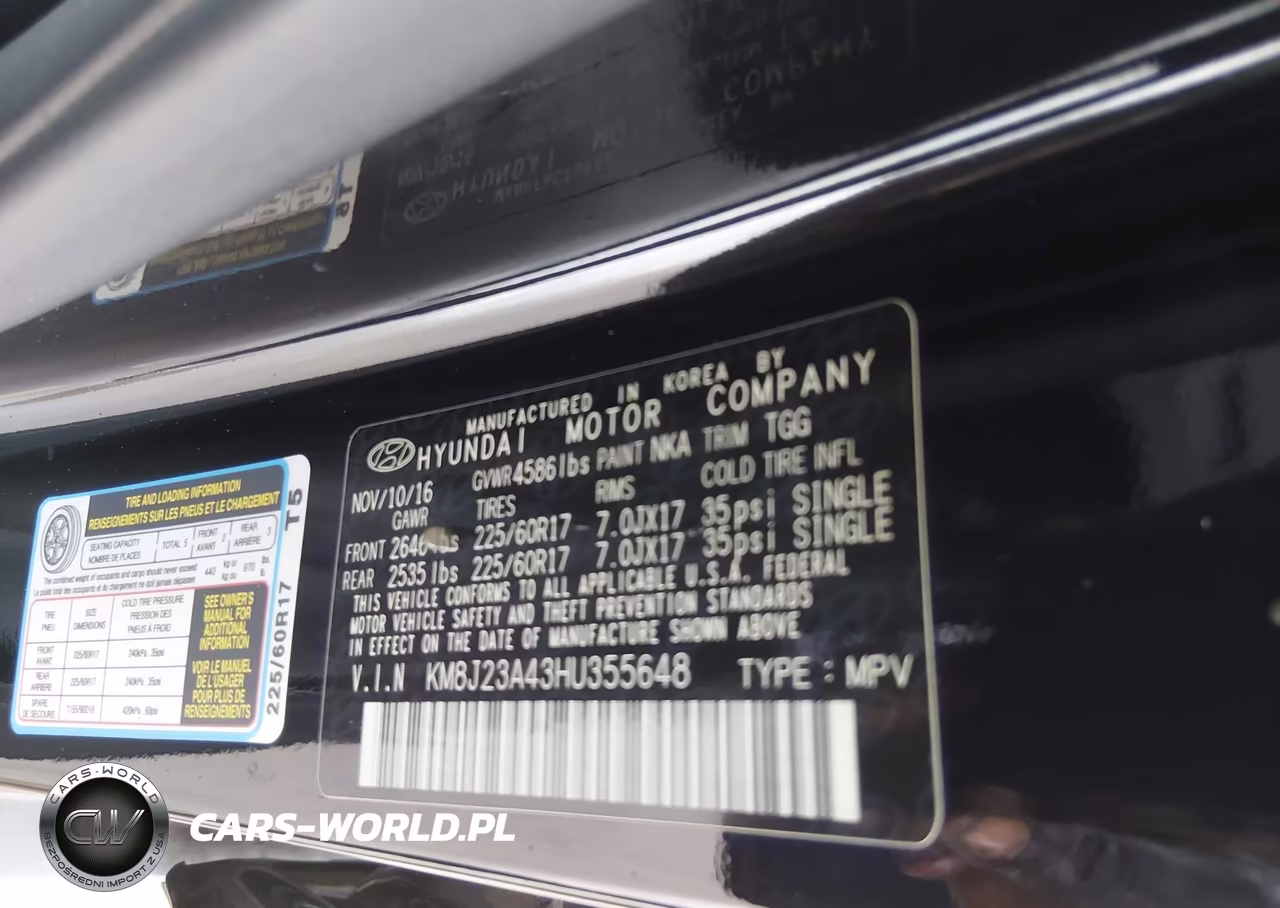 2017 Hyundai Tucson Se VIN:KM8J23A43HU355648 - 9