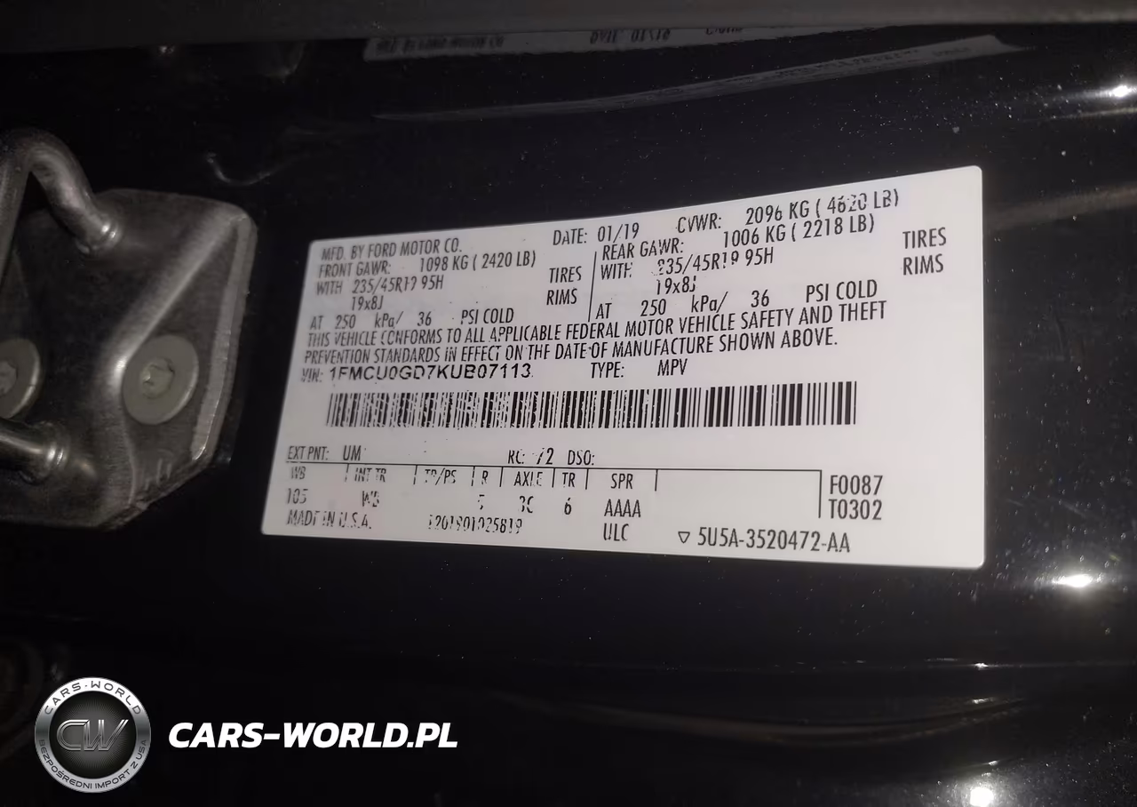 2019 Ford Escape Se VIN:1FMCU0GD7KUB07113 - 9