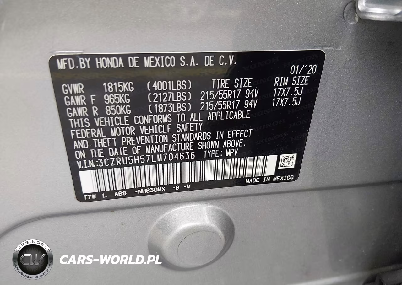 2020 Honda Hr-V 2Wd Ex VIN:3CZRU5H57LM704636 - 9