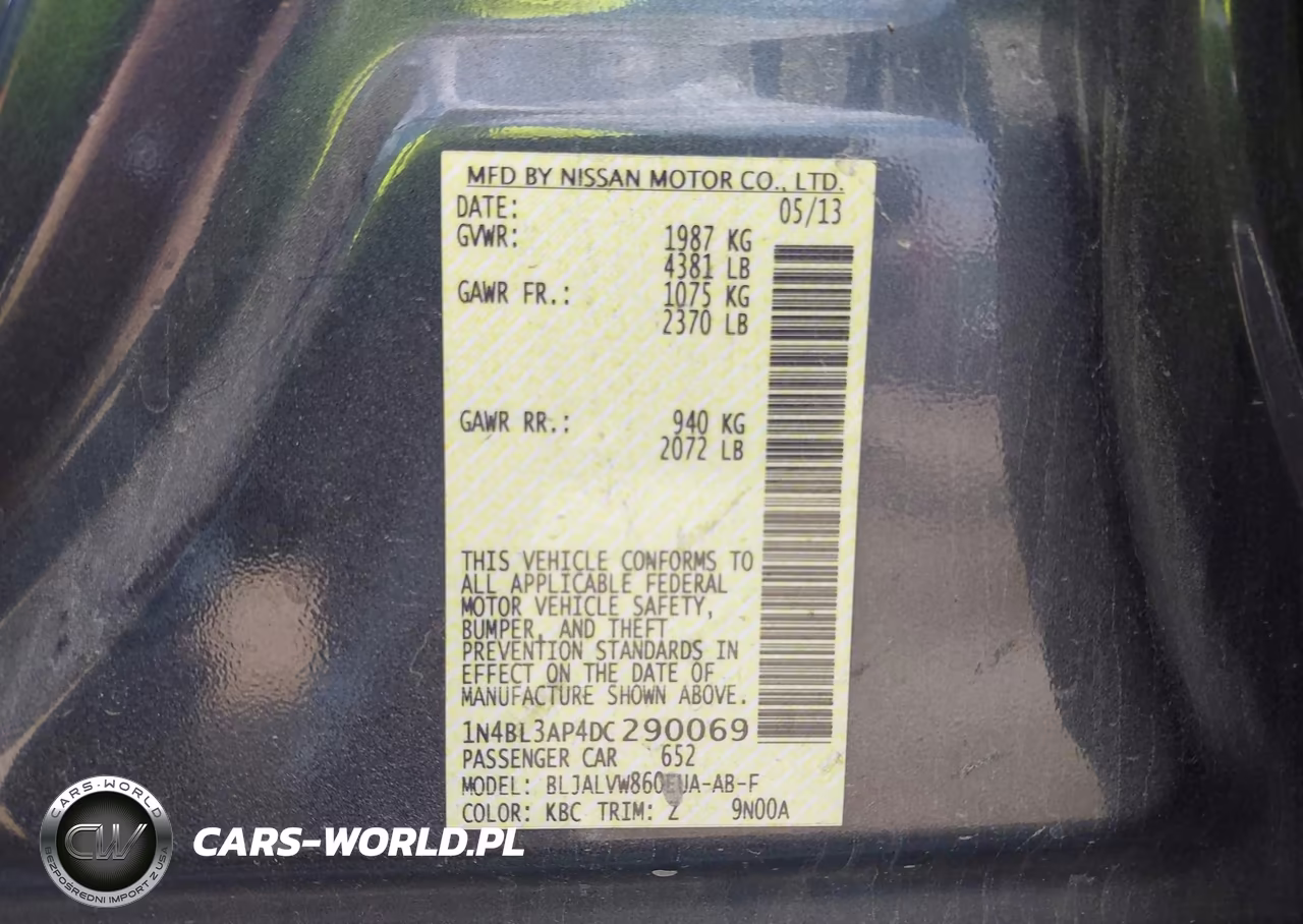 2013 Nissan Altima 3.5 Sl VIN:1N4BL3AP4DC290069 - 9