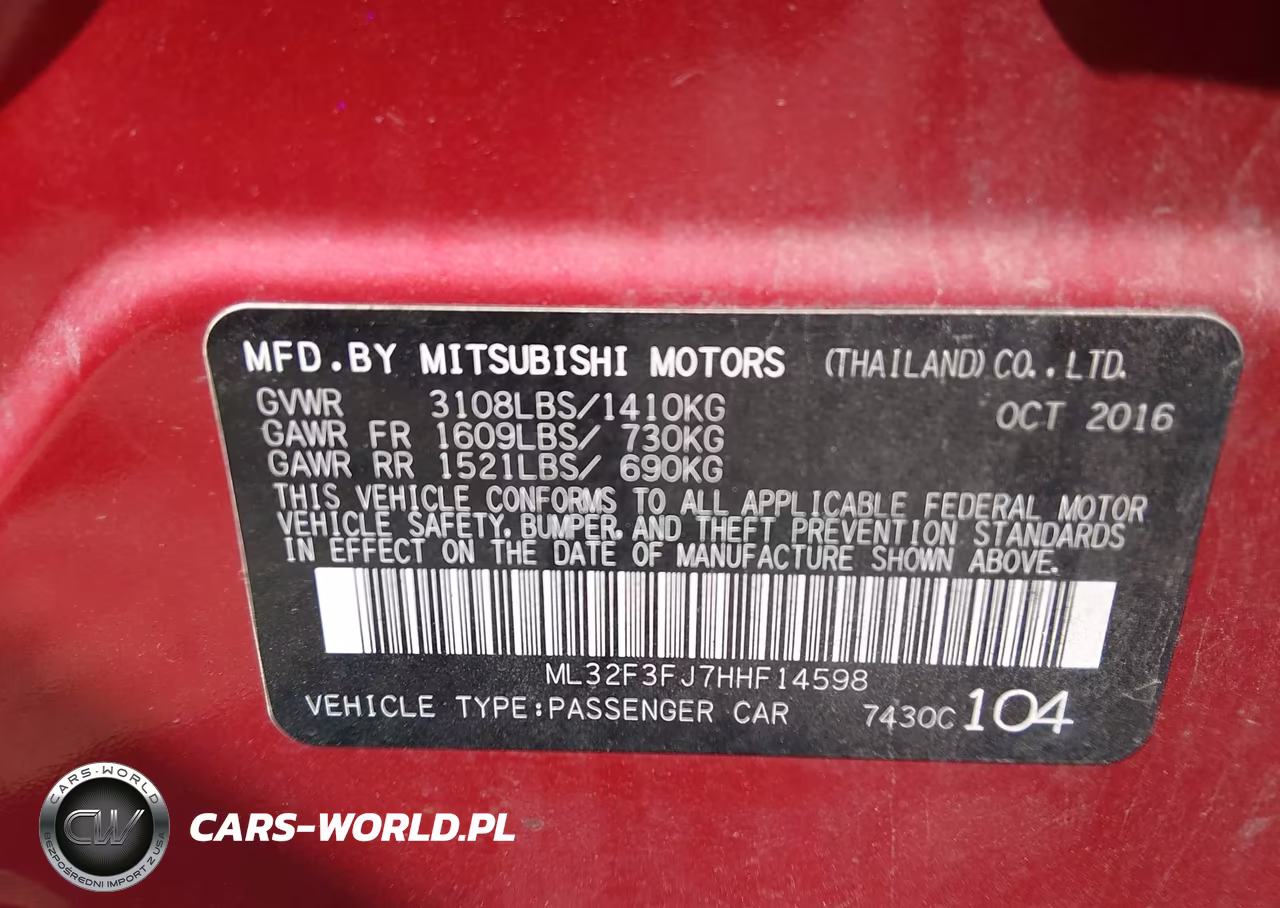 2017 Mitsubishi Mirage G4 Es VIN:ML32F3FJ7HHF14598 - 9