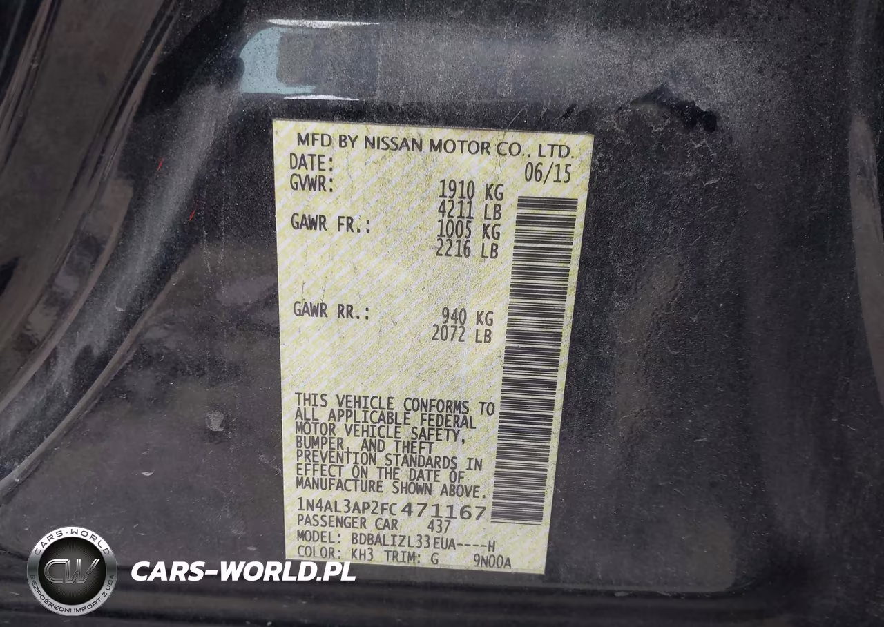 2015 Nissan Altima 2.5 Sv VIN:1N4AL3AP2FC471167 - 9