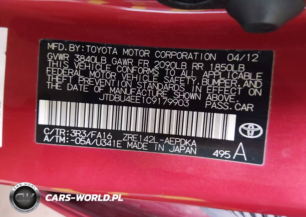 2012 Toyota Corolla L VIN:JTDBU4EE1C9179903 - 9