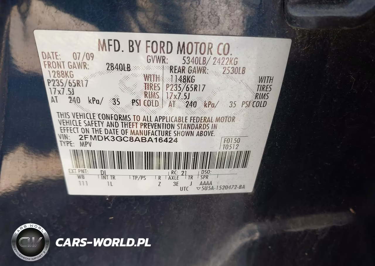 2010 Ford Edge Se VIN:2FMDK3GC8ABA16424 - 9