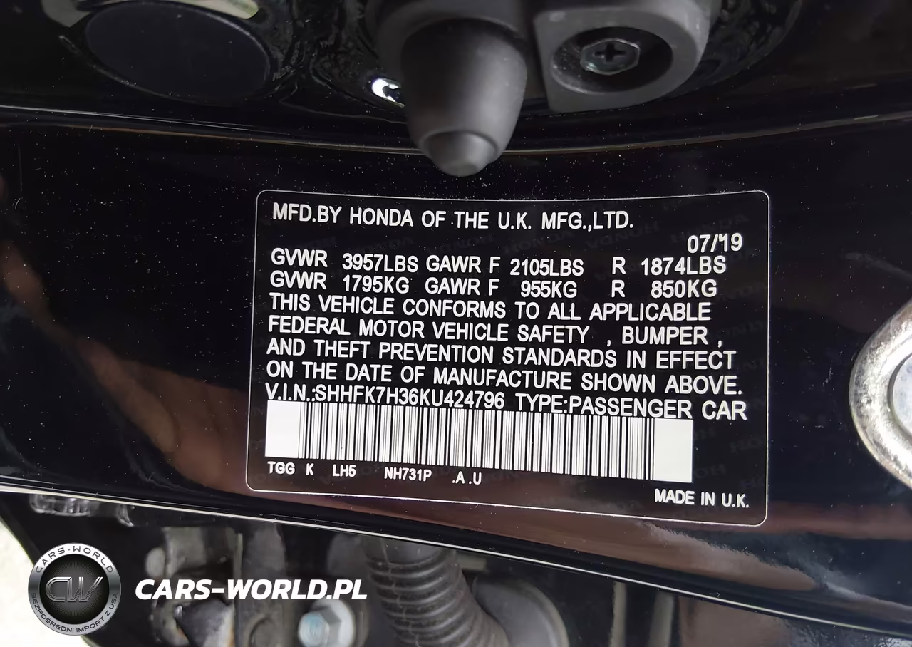 2019 Honda Civic Lx VIN:SHHFK7H36KU424796 - 9