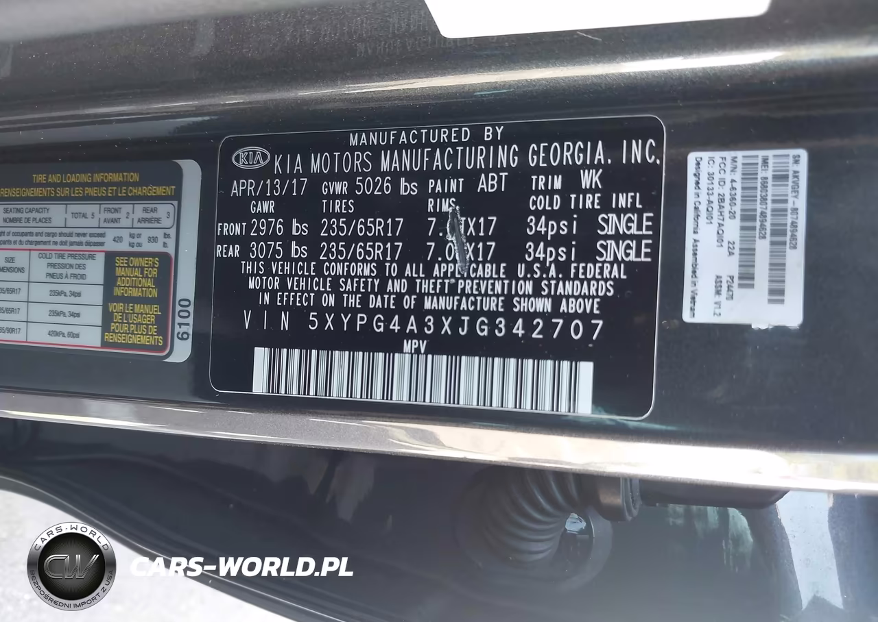 2018 Kia Sorento 2.4L Lx VIN:5XYPG4A3XJG342707 - 9