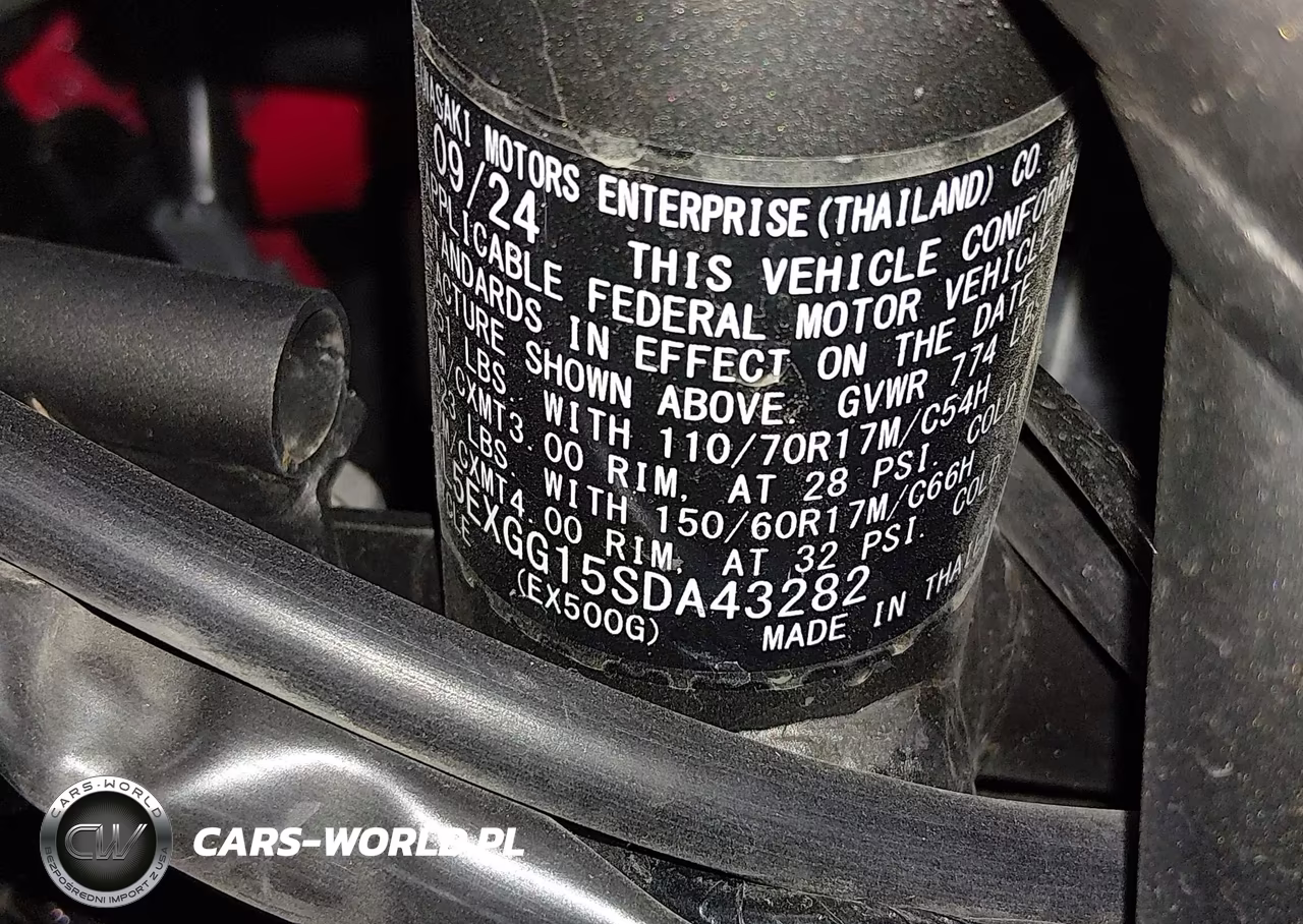 2025 Kawasaki Ex500 VIN:ML5EXGG15SDA43282 - 10