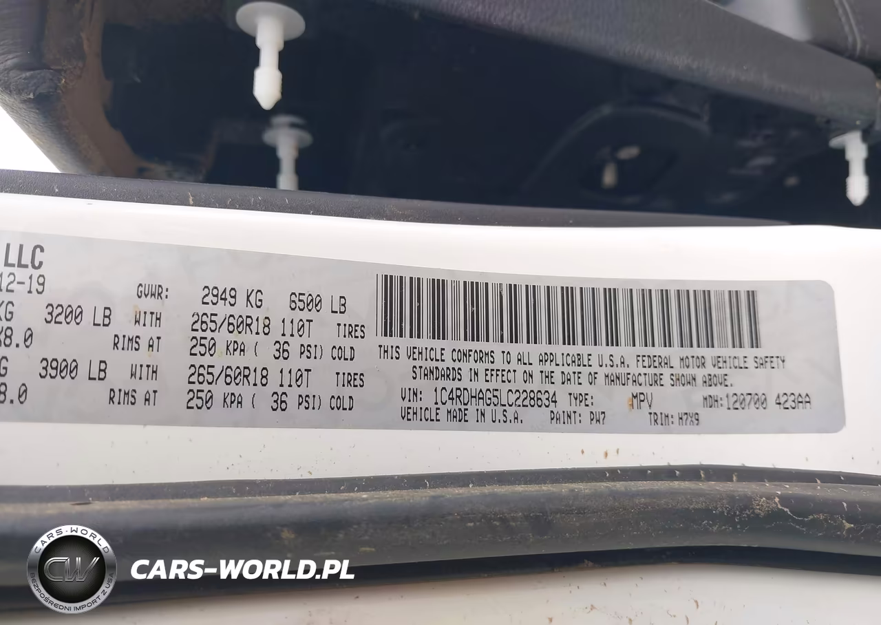 2020 Dodge Durango Sxt Rwd VIN:1C4RDHAG5LC228634 - 9