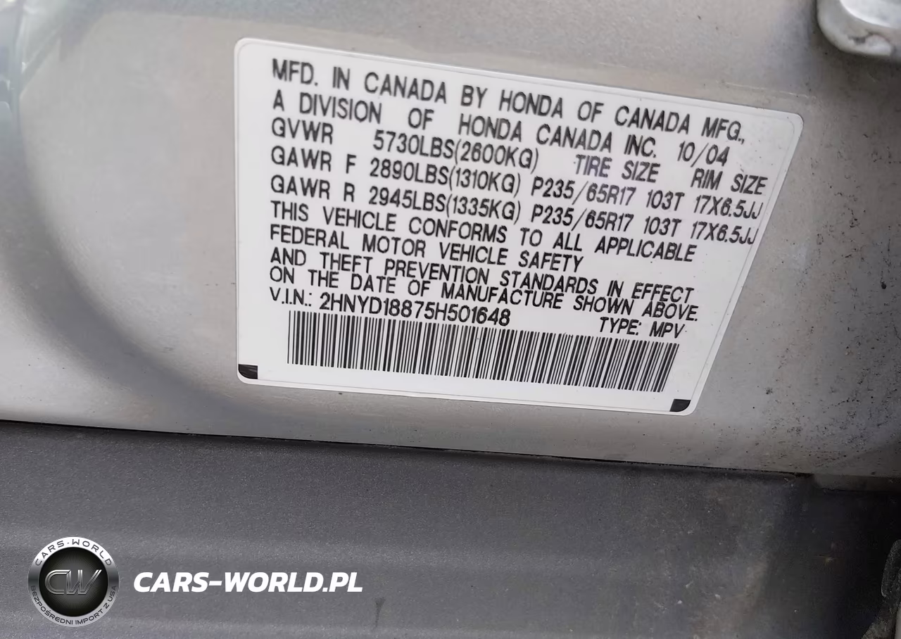 2005 Acura Mdx VIN:2HNYD18875H501648 - 9
