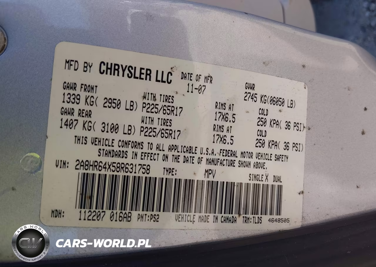 2008 Chrysler Town & Country Limited VIN:2A8HR64X58R631758 - 9