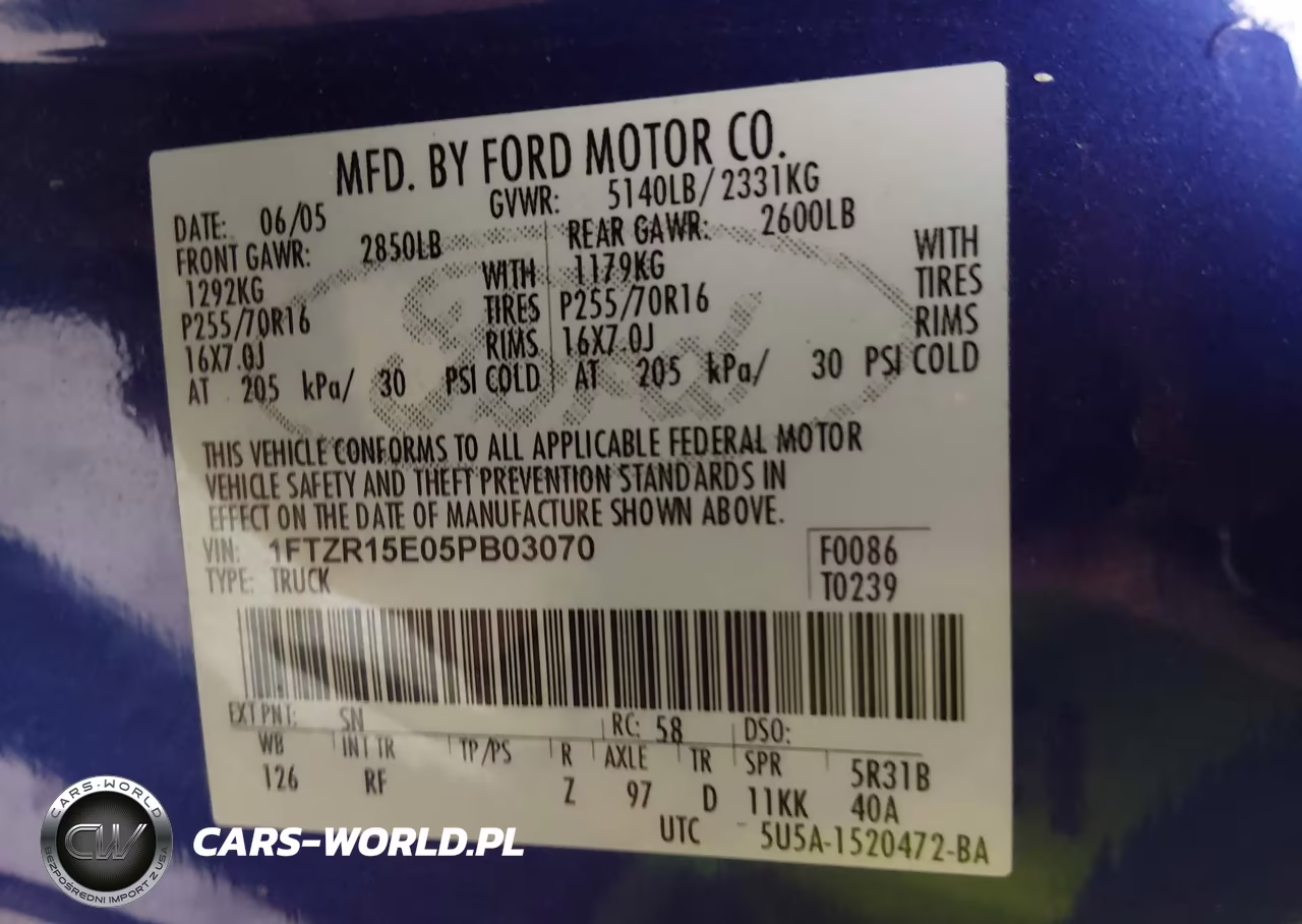 2005 Ford Ranger Edge-Xl-Xlt VIN:1FTZR15E05PB03070 - 9