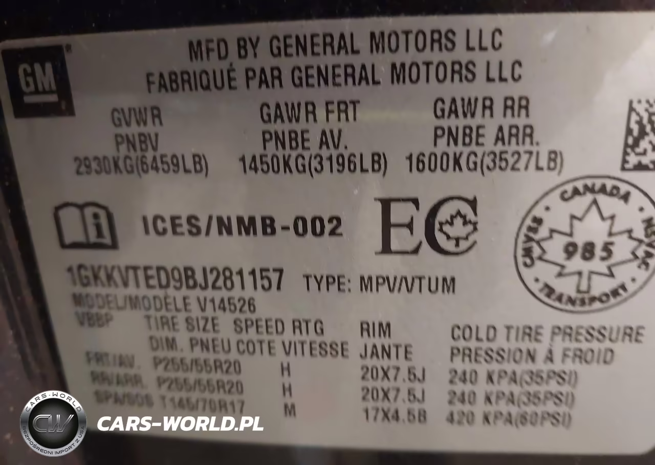 2011 GMC Acadia Denali VIN:1GKKVTED9BJ281157 - 9