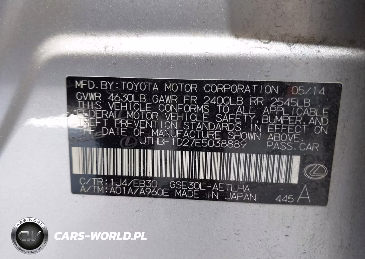 2014 Lexus Is 250 VIN:JTHBF1D27E5038889 - 9