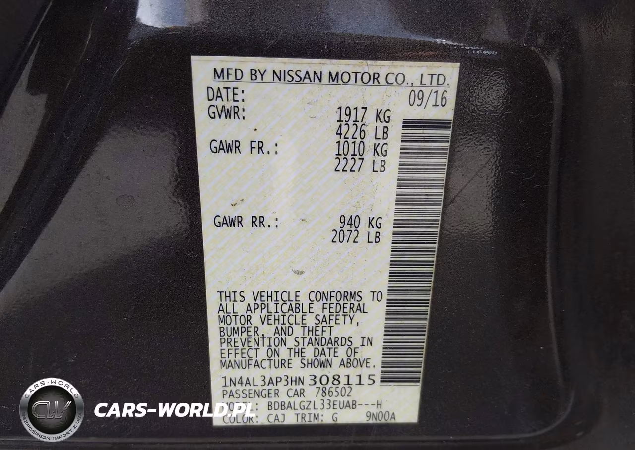 2017 Nissan Altima 2.5 S VIN:1N4AL3AP3HN308115 - 9