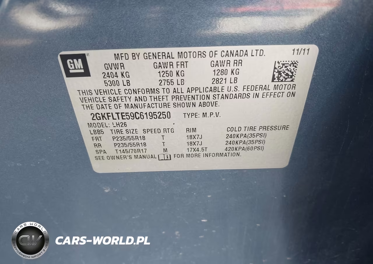 2012 GMC Terrain Sle-2 VIN:2GKFLTE59C6195250 - 9