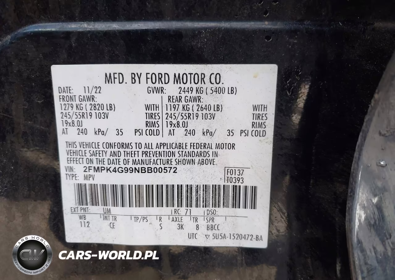 2022 Ford Edge Se VIN:2FMPK4G99NBB00572 - 9